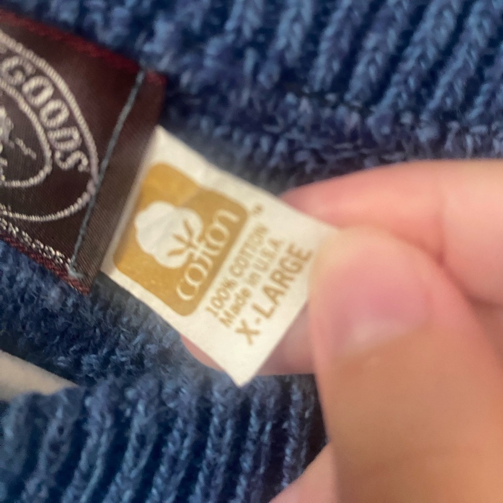 Victoria Dry Goods vintage men's blue size XL cable knit sweater fisherman - Picture 4 of 5